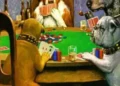 Dogs Playing Poker Green Visor